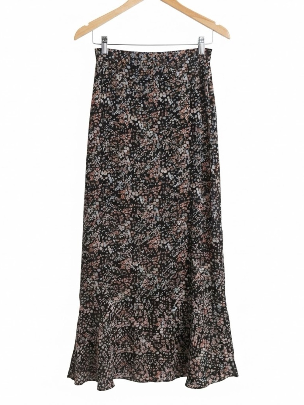 Ditsy floral green maxi flowy cottagecore mermaid skirt size small